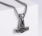 Necklace Gothic Goat Head Thor's Hammer Vintage Pendent Necklace Stainless Steel