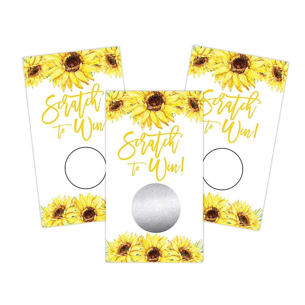 Custom Sunflower Blank Gift Certificate Scratch Off Cards Vouchers For  Holiday Christmas Small Business Scratch Off Games Card - Buy Blank Gift  Certificate Scratch Off Cards 50pcs Flower Thank You Packaging Gift