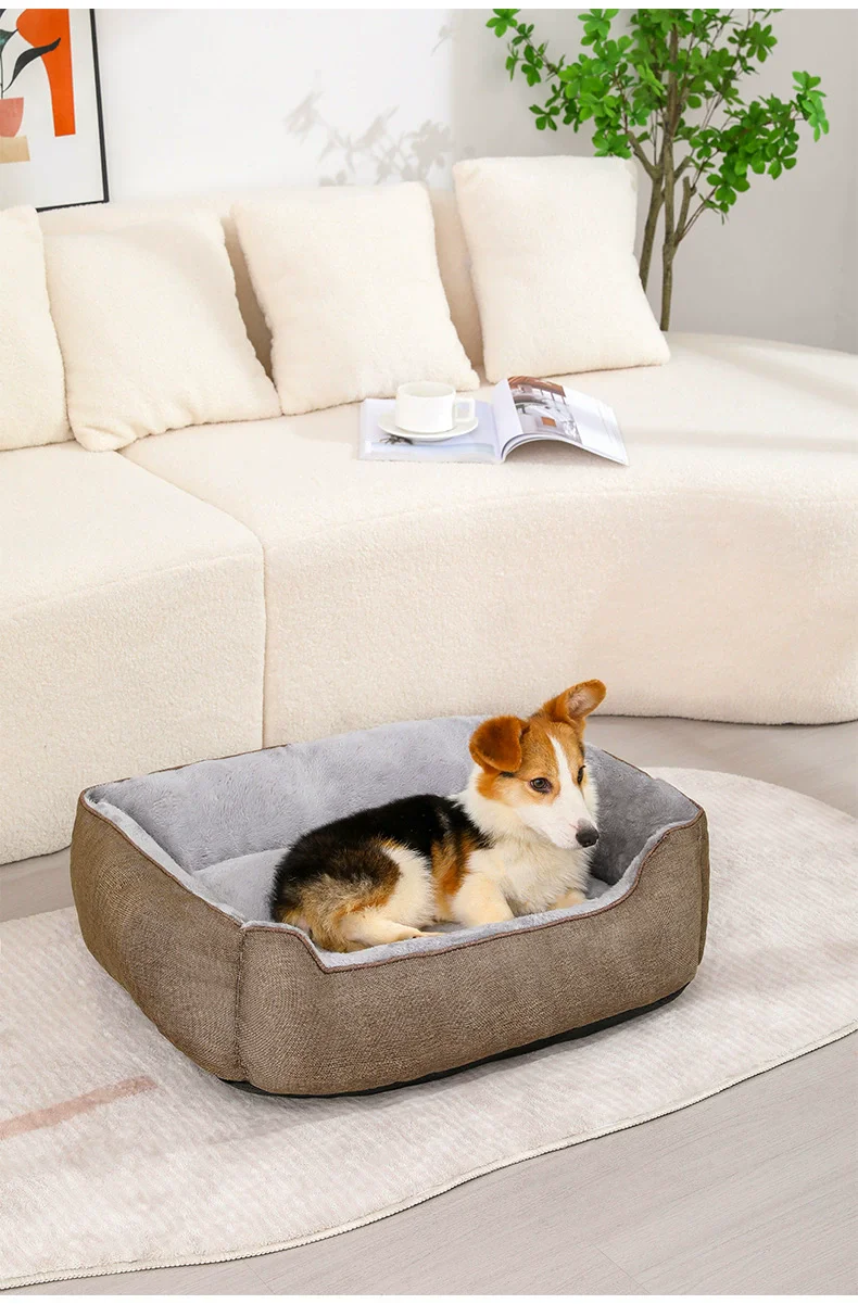 product new arrival eco friendly scratch resistant outer fleece inner with pp cotton filling washable plush pet dog bed-57