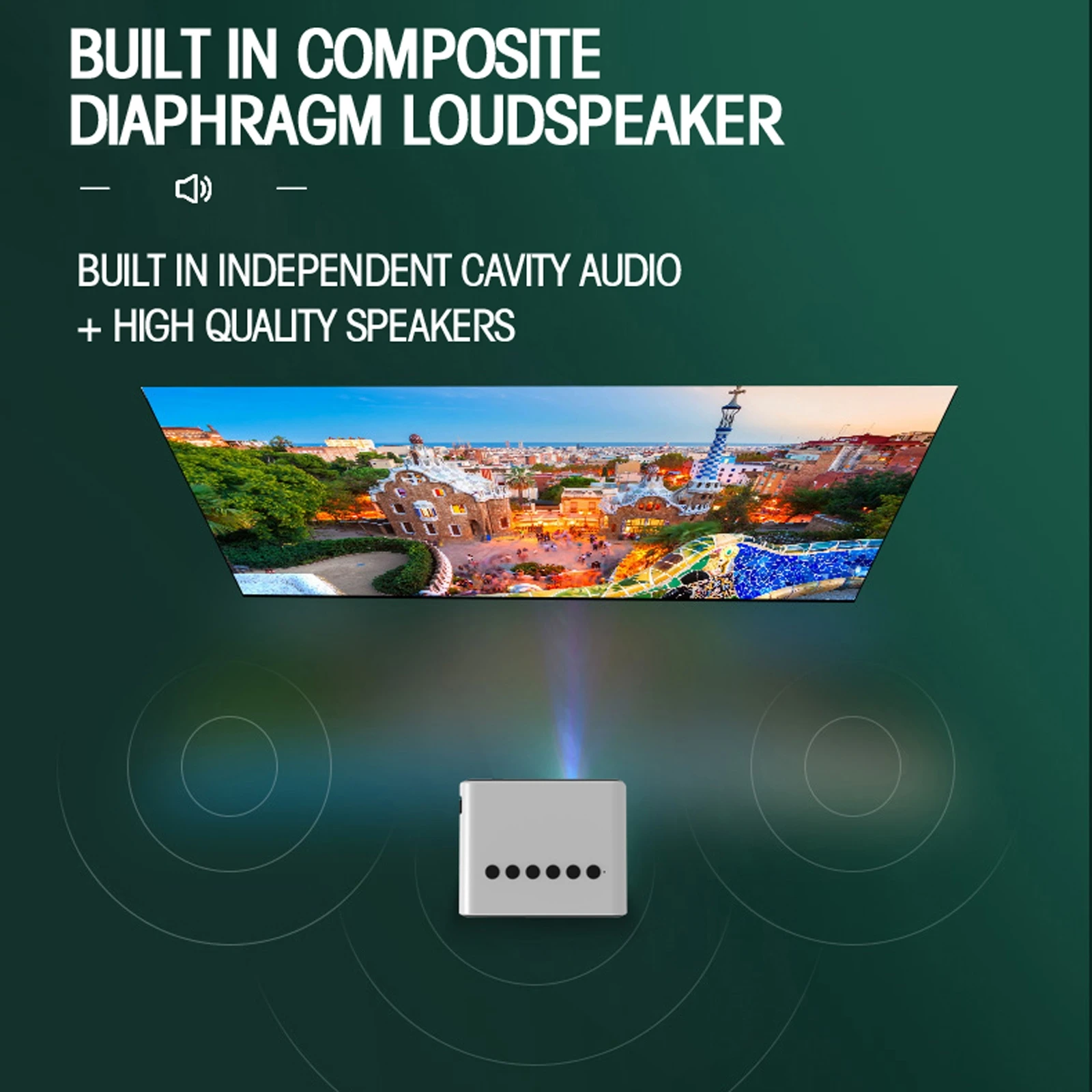 1920x1080 1800 Lumens LED Digital Projector With Remote Control