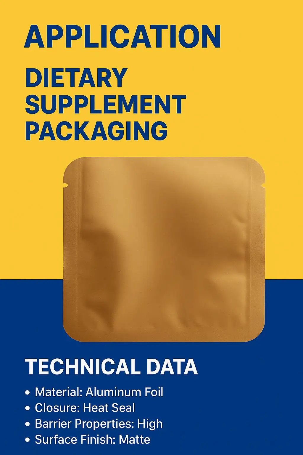 Food Grade Three-Side Seal Aluminum Foil Pouch for Collagen Powder and Vitamin Supplement Packaging - detail 9