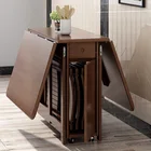 Set Folding Small Family Combination Solid Wood Dining Table And Chair Set