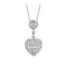 Jewelry 2021 New Arrival Fashion Jewelry 18k Solid Heart Shape Diamond Pendant Necklace For Women