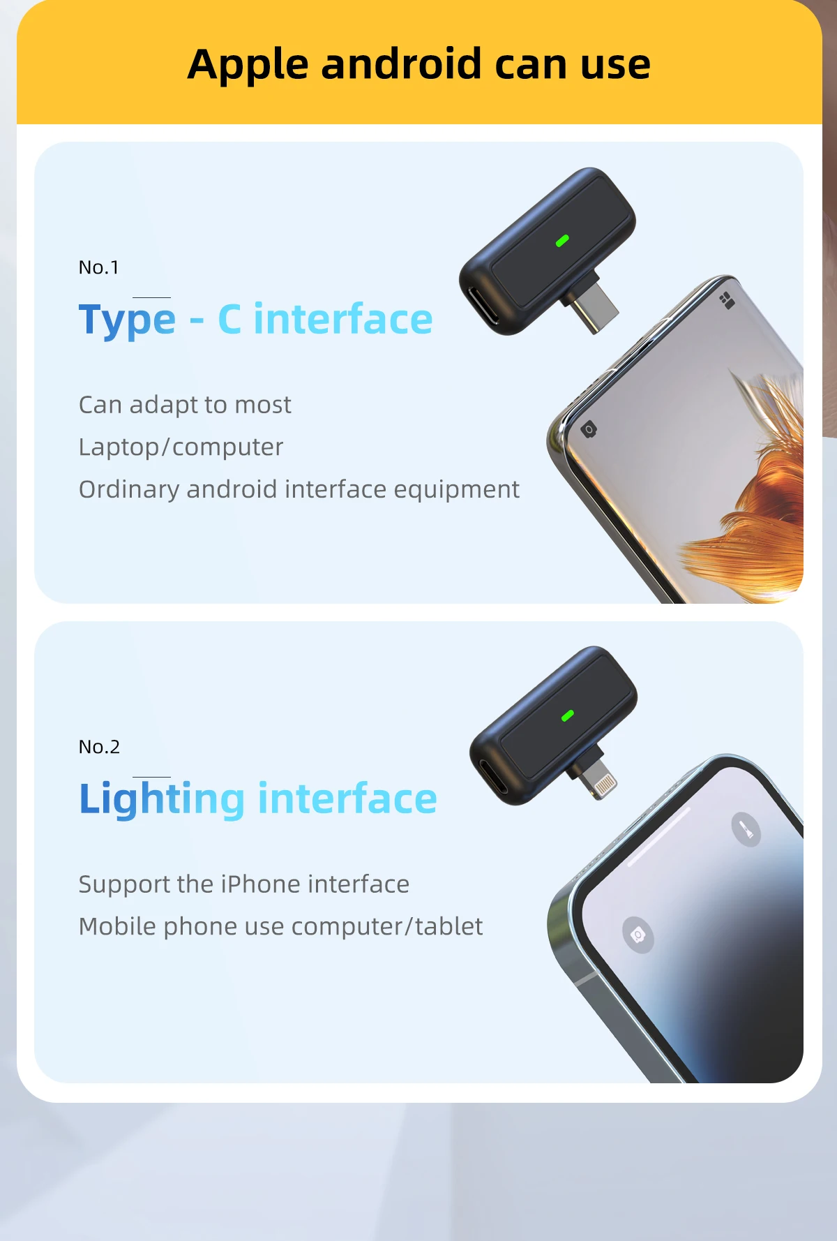 SX6 Lot de 2 microphones cravate sans fil pour iPhone et iPad avec étui de chargement et affichage numérique.