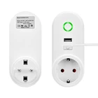 Plug Socket G-Tech Smart WIFI Power Plug Outlet Socket With USB Charger Voice Remote Control Plug