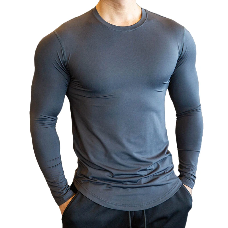 Men Compression Running T Fitness Tight Long Sleeve Sport Tshirt Training Jogging Gym Sportswear Quick Dry - Buy Men Compression Shirts,Men Long Shirts,High Elastic Men Sports Shirts Product