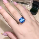 Silver Color Customized Color Fashion Zircon Crystal Rings Womens Silver Color Wedding Ring Set Lover Jewelry