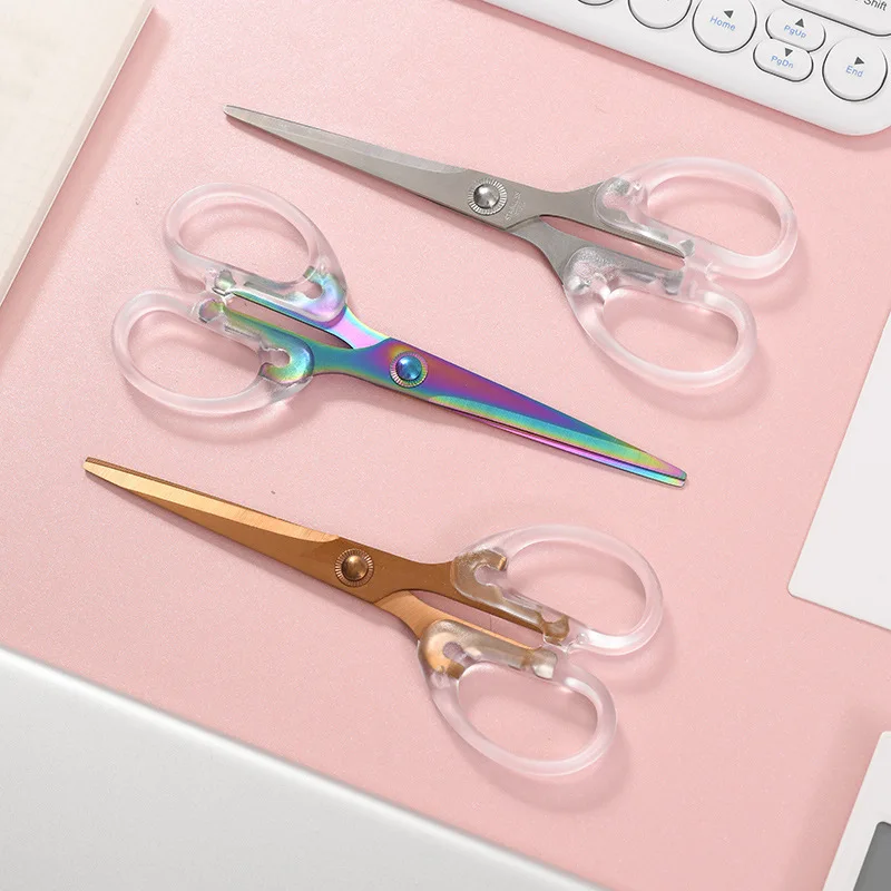 Office Stationery Diy Plastic Scissors Student Handmade Multi Color Scissors Wholesale Artist Safety Round Head Scissors