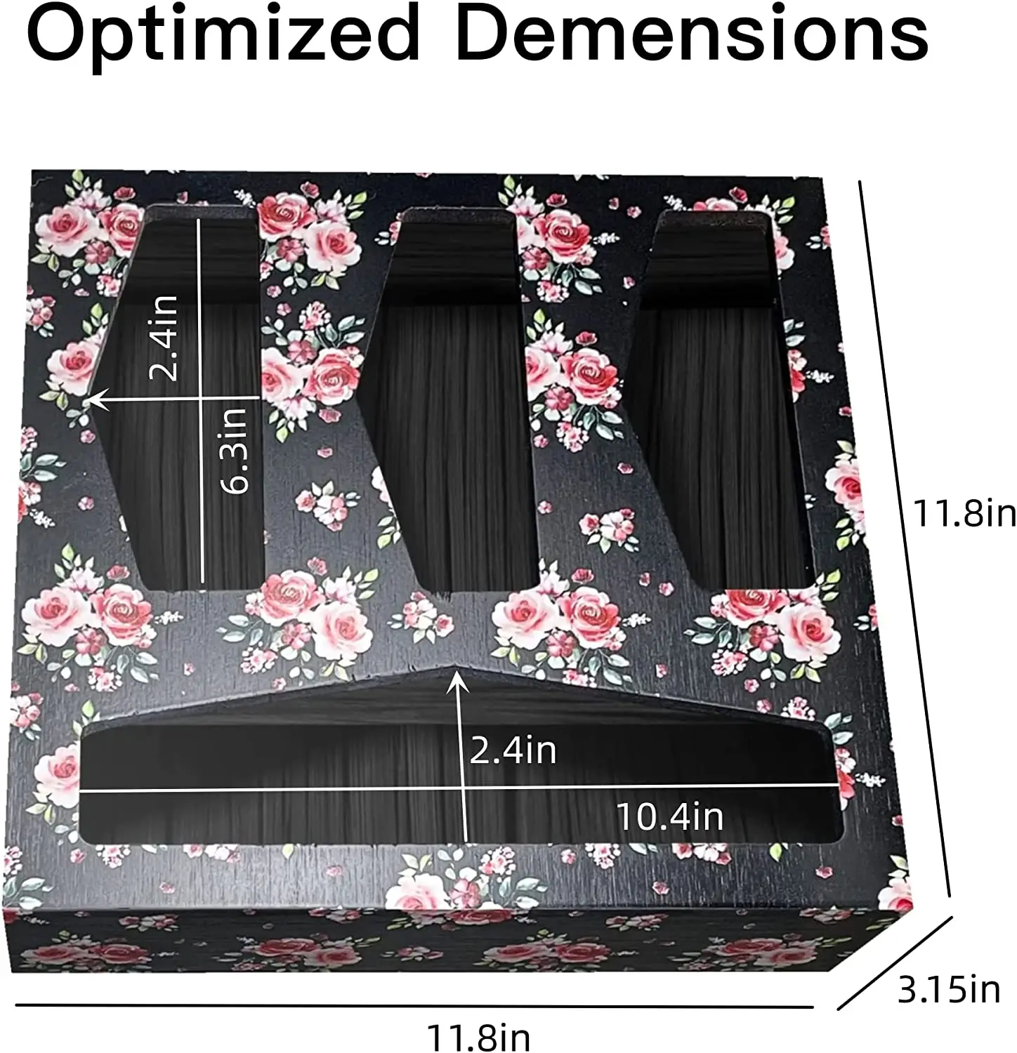 Bamboo Wood Colorful UV Print Black Flower Supplier Ziplock Bag Storage Organizer for Kitchen