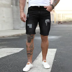 Dear-Lover Private Label Custom Logo Slim Fit Jean Shorts Distressed Denim Shorts Men