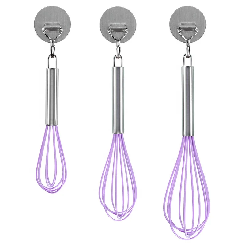 Hot New Baking Tools Silicone Hand Whisk Stainless Steel Handle Handmade Soap Cream Butter Cake Egg Whisk