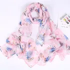 Printed Scarf 2021 New Rose Printed Spring Autumn Polyester Causal Scarf For Woman