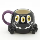 Ceramic Ceramic Mugs Manufacturer Best Selling Earthenware Animal Ceramic Mugs Halloween Designed With 3D Handpaint