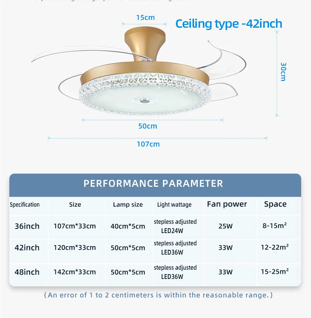 Ceiling Fan, LED, 100-240V, Iron+Plastic - detail 44