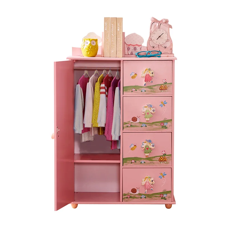 Big Enough for Girl Pink Wardrobe Closet with 5 Separated Shelves Baby Wardrobe Girl labebe Wood Wardrobe Closet Easy to Assemble Wood Wardrobe 