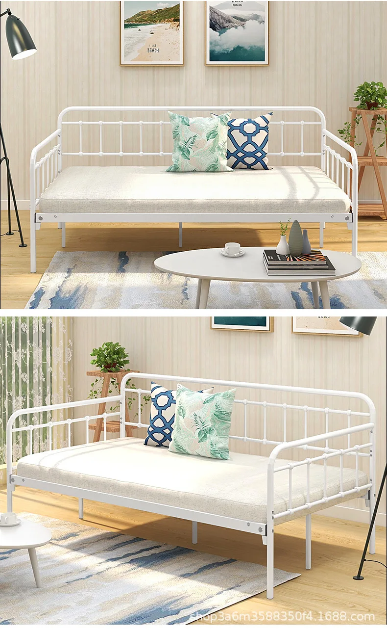 product european style childrens spliced bed modern iron art sofa guardrail dual use iron frame bed directly manufactured by producer-5
