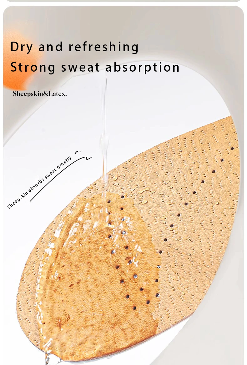 Summer New Product Top Layer Sheepskin Latex Insole Genuine Leather Sweat Absorbent Shock Absorbent Non Tiring Non Smelly Feet Summer New Product Top Layer Sheepskin Latex Insole Genuine Leather Sweat Absorbent Shock Absorbent Non Tiring Non Smelly Feet