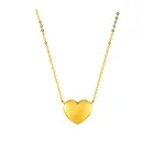 Heart Pendant 18k 24k Pure Gold 3D Hard Gold Classic Charms Heart Pendant Necklace Women's Jewelry
