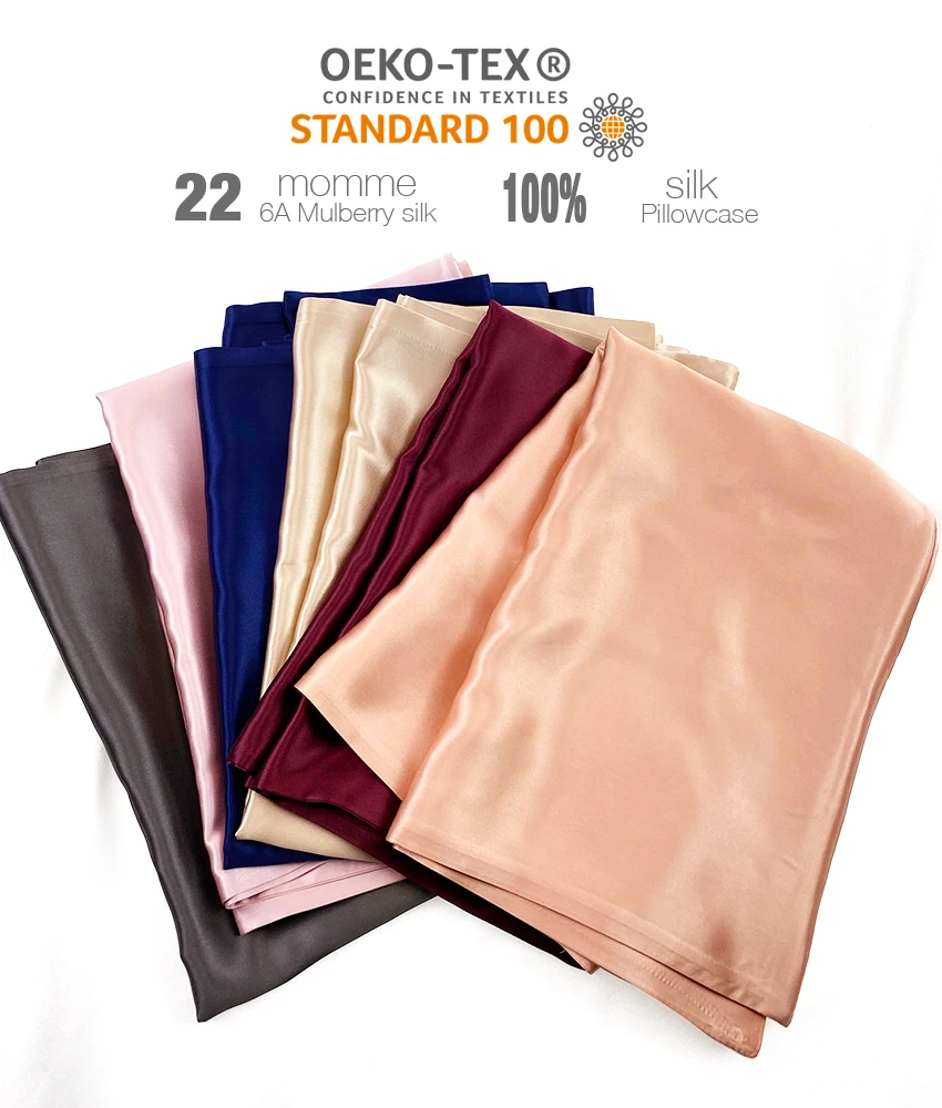 16/19/22 MM Custom 100% Pure Vegan Soft Silk Pillow Case mulberry Silk Pillowcase Customizable Gift Box