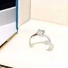 Silver Ring Silverringssilver Size Adjustable S925 Sterling Silver Mosangshi Women's Wedding Diamond Ring