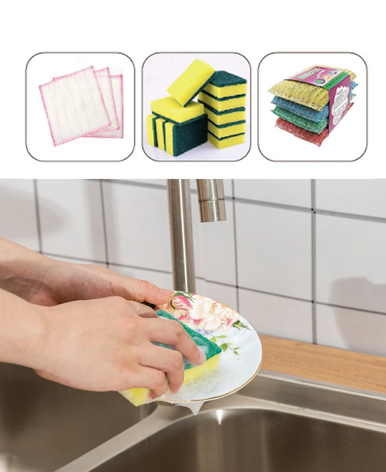A3751  New Manual Press 2 in 1 Kitchen Soap Dispenser Box Dish Wash Liquid Sponge Holder Soap Pump Dispenser with Scale