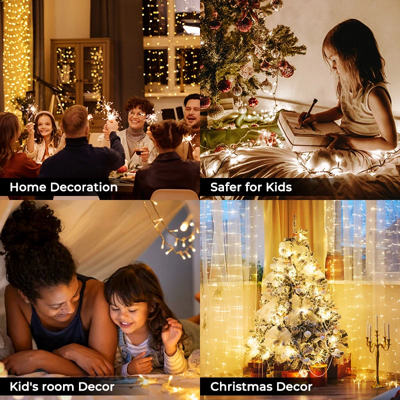 Xmas Decorations Outdoor Christmas Lights Decoration Outdoor, Christmas-Lights, White Wire Led Christmas Lights