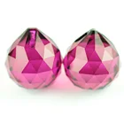 Hot 30mm Rose Crystal Prism Balls Pendants Crystal Drops For Chandelier Lamp Lighting Parts