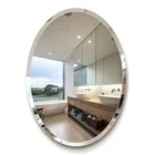 Mirror Mirrors For Bathroom Frameless Round Bathroom Wall Mirror 24'' Beveled Polished Round Mirror For Bathroom Wall