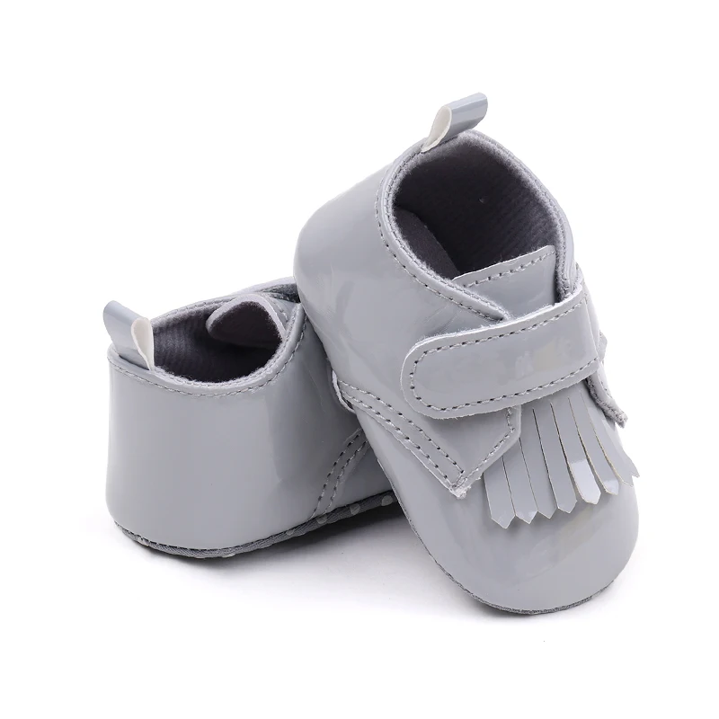 Spring & Summer Soft-soled Baby Walking Shoes with Bright Leather Fringe for Girls factory