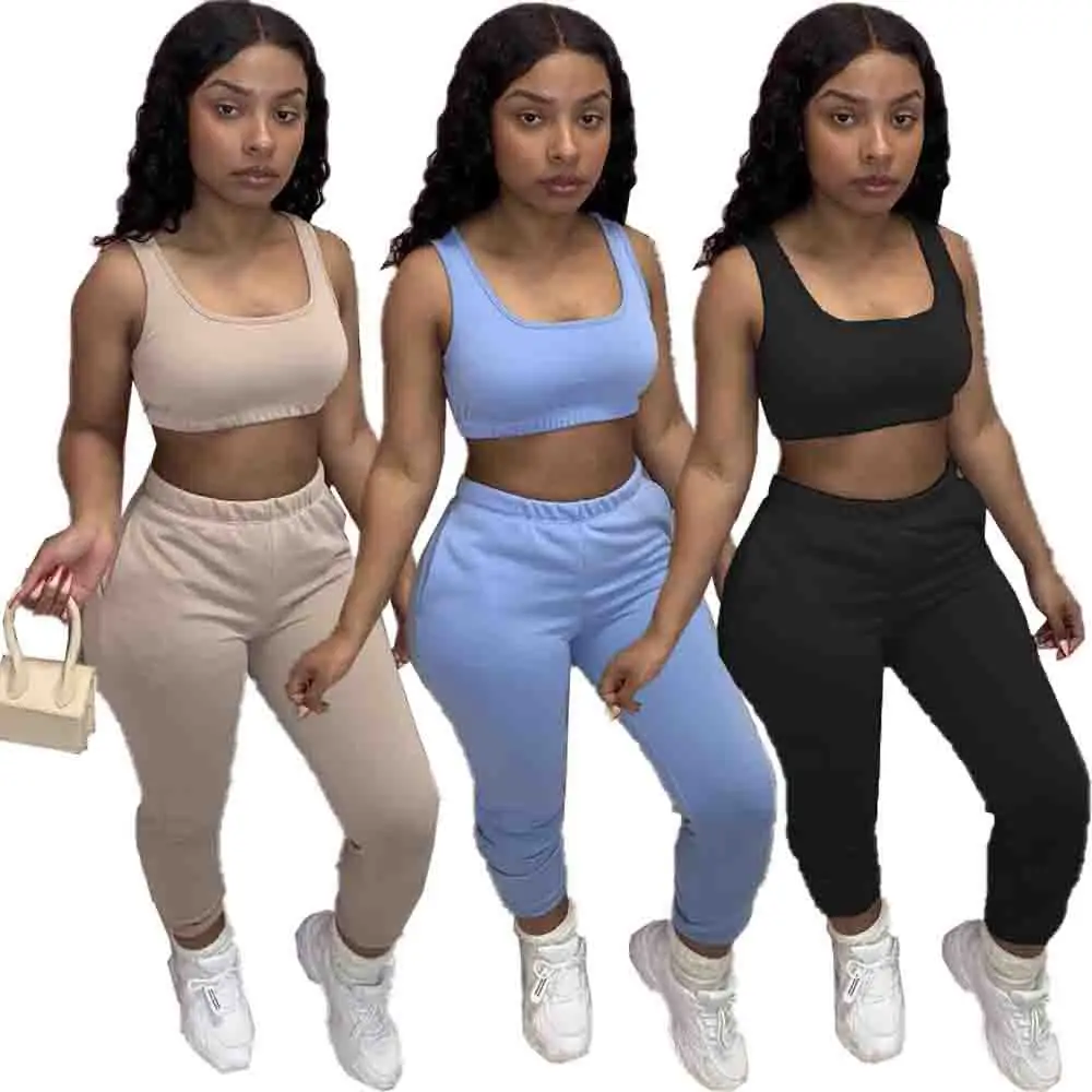 Solid Color Vest Woman Crop Top 