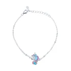 Silver Jewelry Silver Fashion Colorful Unicorn Bracelet 925 Sterling Silver Jewelry Epoxy Unicorn Bracelet