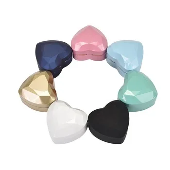 caja de joyeria ven joyero Hot Selling Led Heart Shape kids empty Plastic Small Necklace Ring Earring Jewelry Box