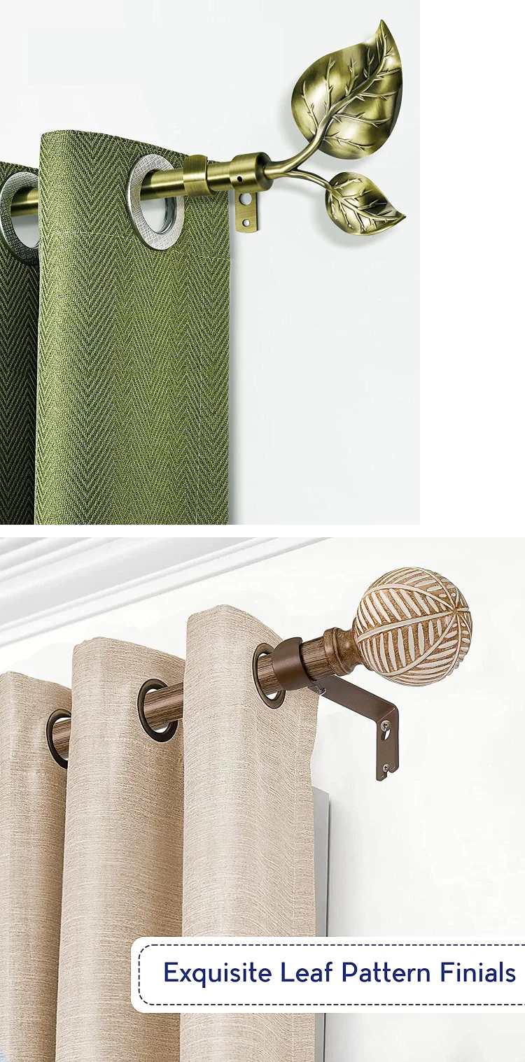 Simple Curtain Rod Pipe Poles Iron Steel Aluminum Plastic Accessories Drapery Hardware Curtain