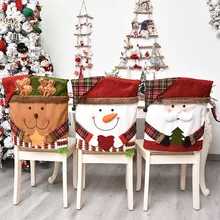 Nicro Christmas Santa Kitchen Table Chair Home Decoration Red Kitchen Back Washable Banquet Chairs Cover Fundas De Silla Navidad