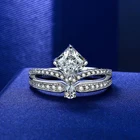 Diamond Ring New Women's White Diamond Princess Cut Bling Bling Women's Simulated Diamond Wedding Ring