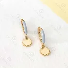 Blue Earrings Hoop 925 Gemnel 925 Silver Hot Selling Fashion Blue Enamel Hoop Earrings
