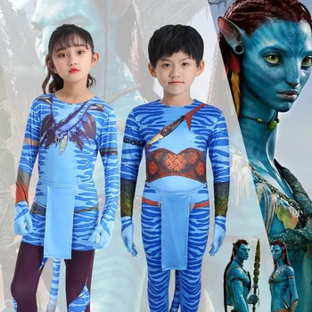 Hot New Avatar 2 Cosplay Costume Bodysuit Suit Jumpsuits Halloween Costume For Women Men Girls Kids