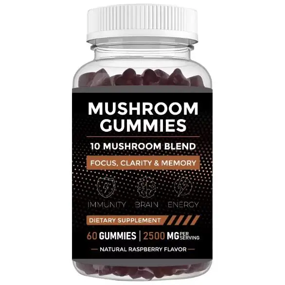 Mushroom Gummies Candy Dietary Supplement for Adults and Teenagers to Improve Immunity and Detoxification