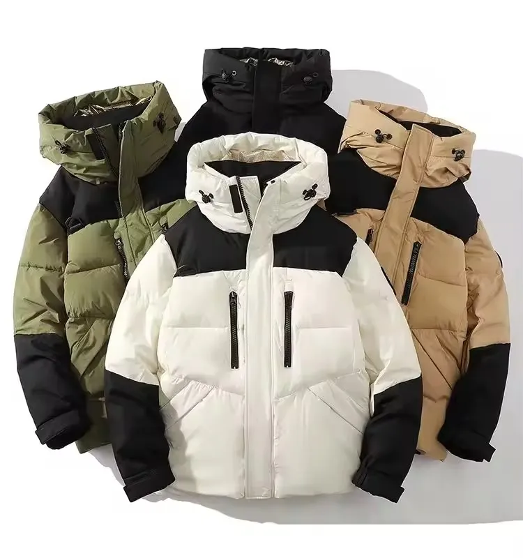 Men's Short Down Windproof Thickened Winter Wool Blend Men's Down Jacket Winter Outdoor Oversized custom Puffer Jacket Men