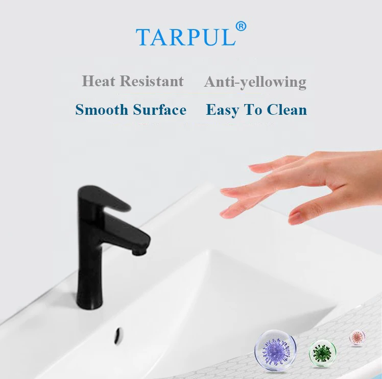 TARPUL 2023 Custom-made Rectangular Stone Basin Sink Modern Design for Hotel Home Concrete Cement Ceramic Mount Installation factory