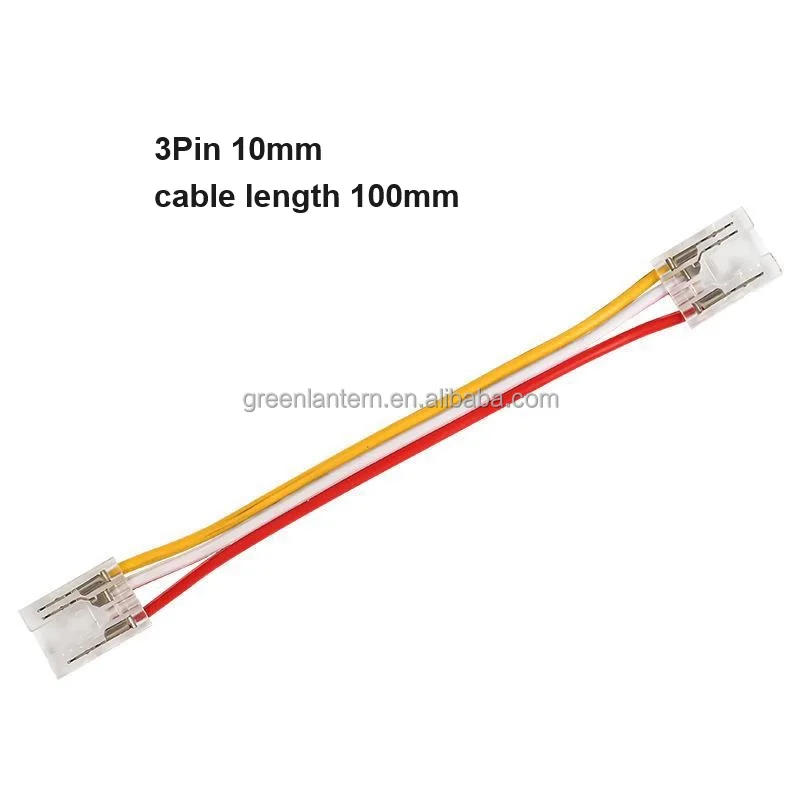 3pin Cob Led Strip Connector Transparent Quick Clear Connector For 10mm