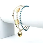 New Bohemia Multilayer Chains Beaded Gold Plated Cute Lock Women Charm ID Bracelet