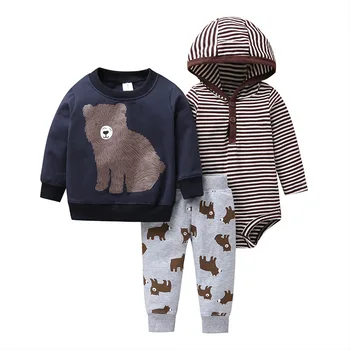 Wholesale Baby Rompers Set Newborn Clothing Suits Long Sleeve Cotton Winter Baby Bodysuit Clothes