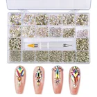 Rhinestones Qiao Wholesale Bling Mixed Around Shape Glass Big Crystal Nails Diamond Rhinestones Packs For Nails