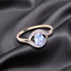 Rings 2021 Trendy Jewelry Gold Plated Vintage Diamond Engagement Round Gemstone Rings For Women