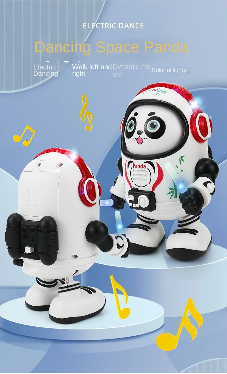 Dancing Robot Singing and Dancing 360 Electric Outer Space Astronauts Panda with Rotating Light