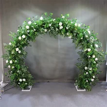 Premise artificial green arch half circle shape ceremony decor flower wedding floral arrangement hotel event