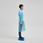Gowns Ppe Gown Yellow Blue Green Level 1 2 3 Non Woven Ppe Disposable Isolation Gowns With Knit Cuff