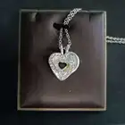Gemstone New Hollow Crystal Necklace Heart Shaped Colorful Gemstone Necklace Pendant Women