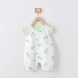 Baby jumpsuit pure cotton custom printing baby short sleeve romper clothes baby pajamas